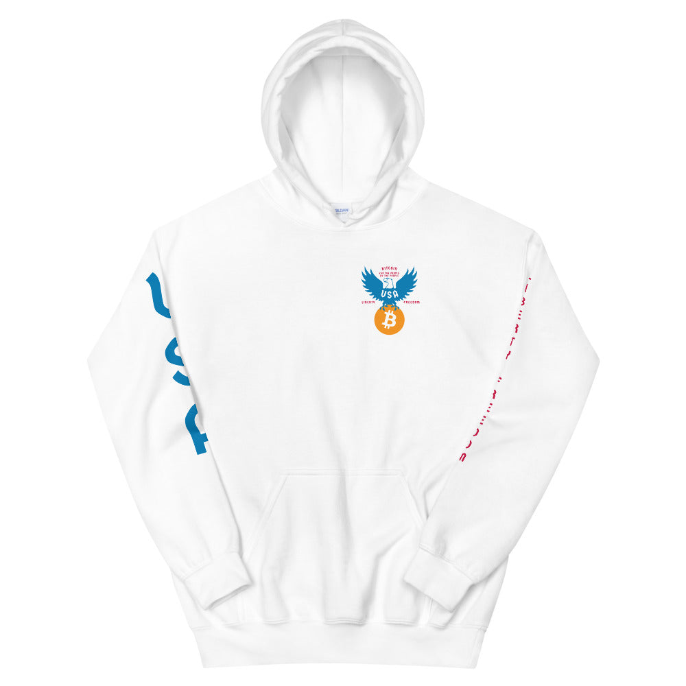 American Eagle Chest Badge Unisex Bitcoin Hoodie With Double Sleeve Prints - Bitcoin Merch - Hodl BTC