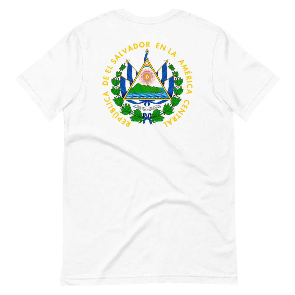 El Salvador Bitcoin Legal Tender Commemorative T-Shirt ⎜ Chest And Back Print