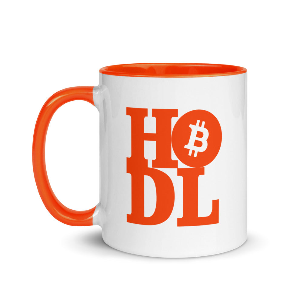 Bitcoin Mug - Orange Bitcoin Hodl "Hold On For Dear Life" Magic Mug - 11 oz. - Coffee Tea