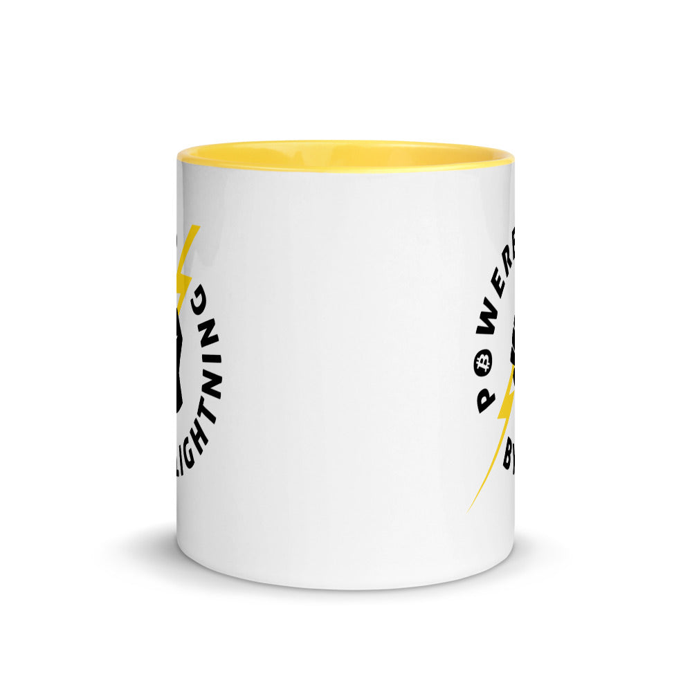 Powered By Lightning Bitcoin Mug with Yellow Color Inside - Size 11 oz.