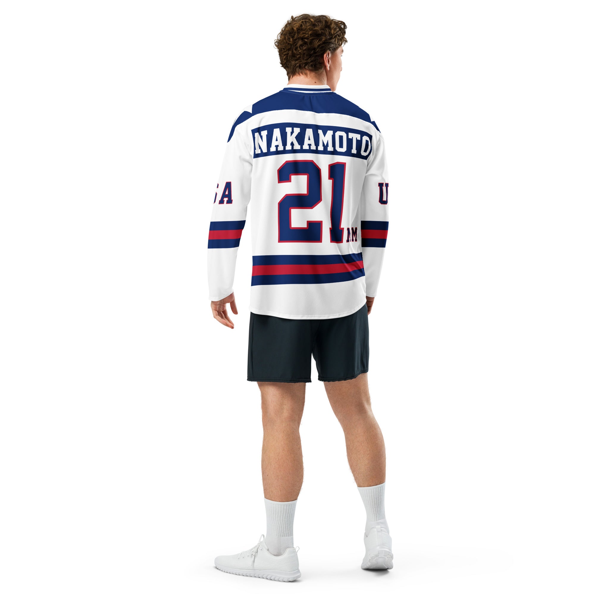 BTC USA Satoshi Nakamoto Hockey Jersey - 21 Million - Bitcoin Merchandise - Bitcoin Jersey