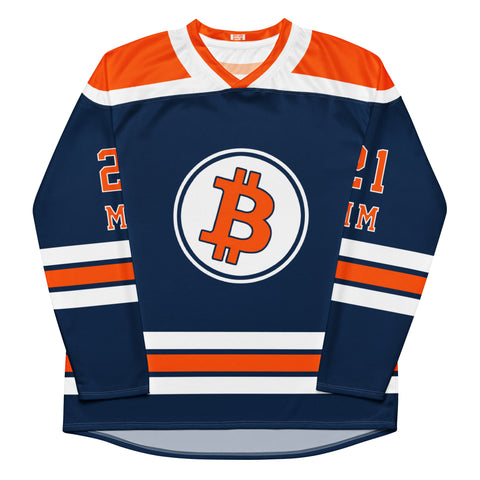 Satoshi Nakamoto Hockey Jersey - 21 Million - Bitcoin Merchandise