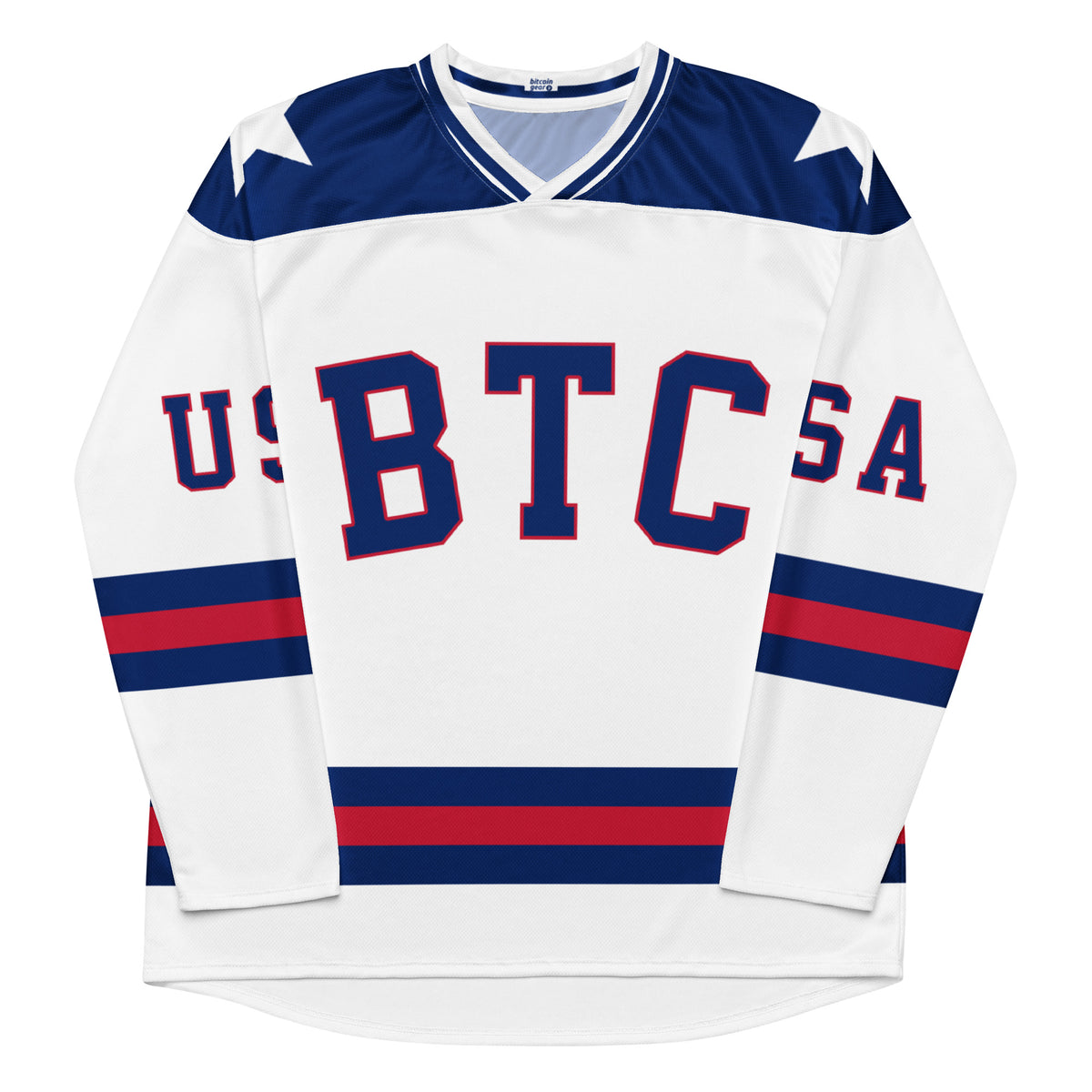 BTC USA Satoshi Nakamoto Hockey Jersey - 21 Million - Bitcoin Merchandise - Bitcoin Jersey