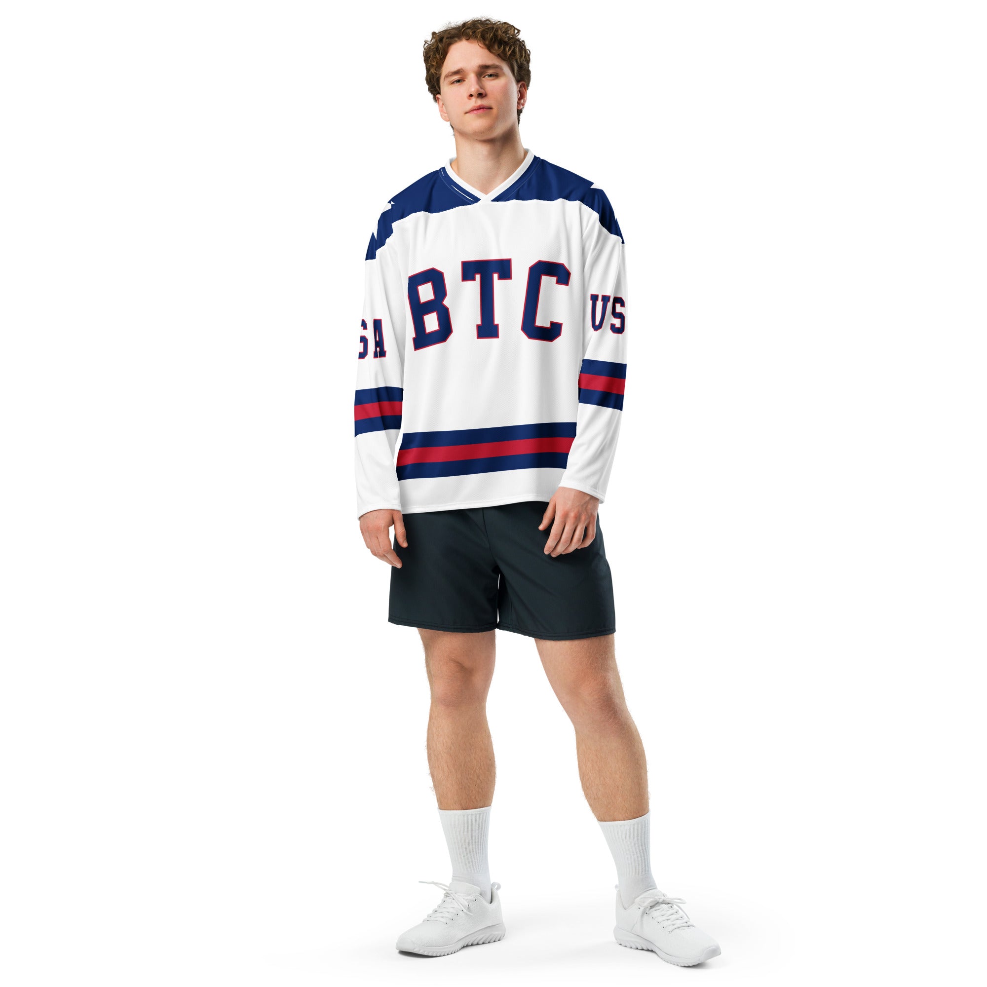 BTC USA Satoshi Nakamoto Hockey Jersey - 21 Million - Bitcoin Merchandise - Bitcoin Jersey