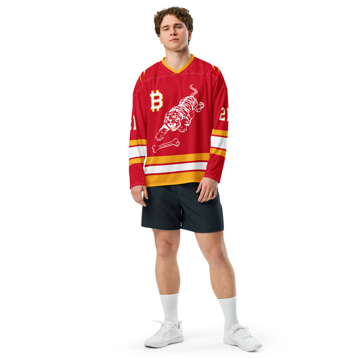Bitcoin Merchandise - Bitcoin Jersey - Hockey Jersey - Tiger Fiat Currencies