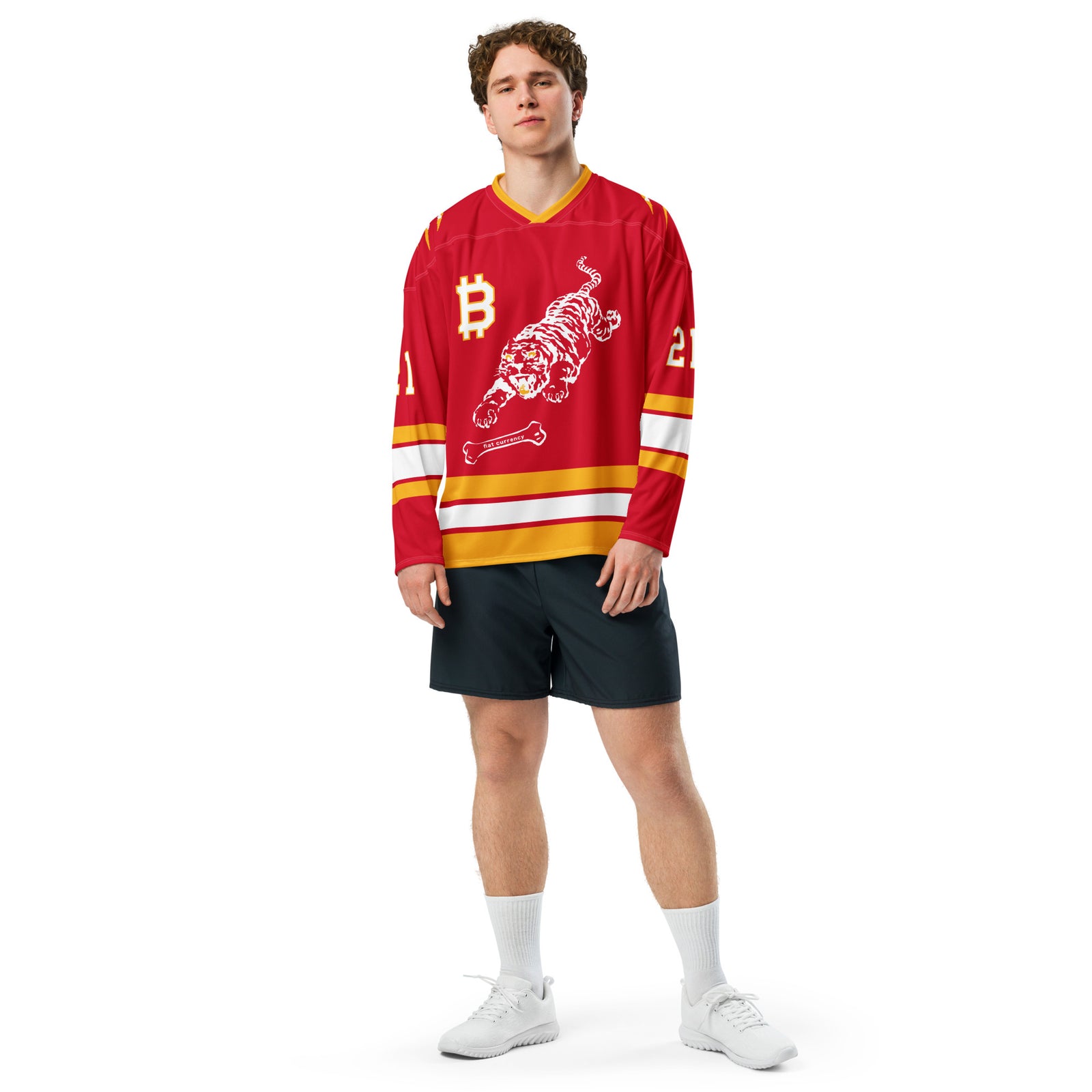 Bitcoin Merchandise - Bitcoin Jersey - Hockey Jersey - Tiger Fiat Currencies