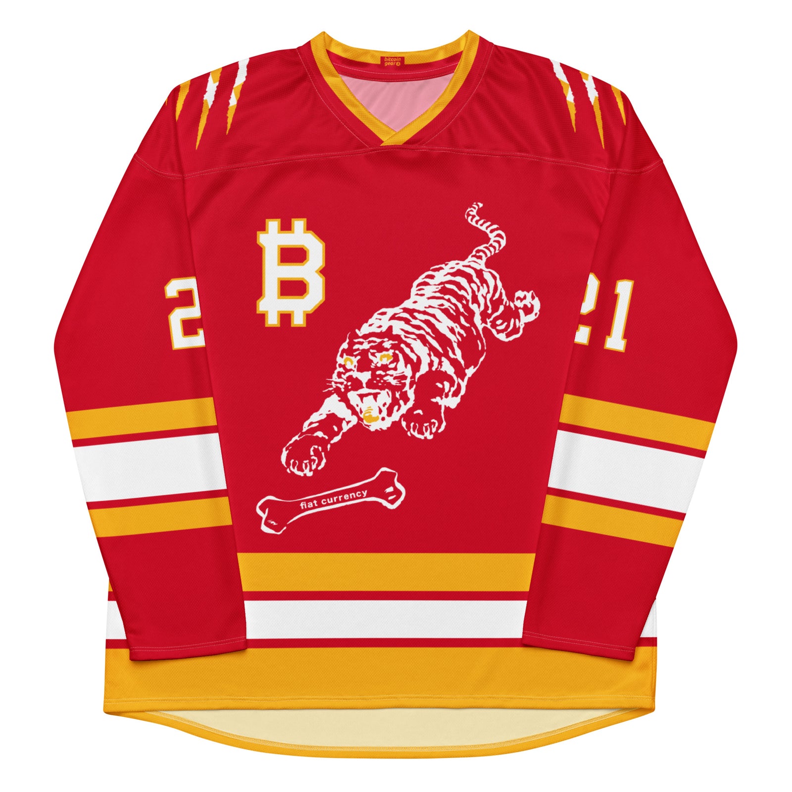 Bitcoin Merchandise - Bitcoin Jersey - Hockey Jersey - Tiger Fiat Currencies