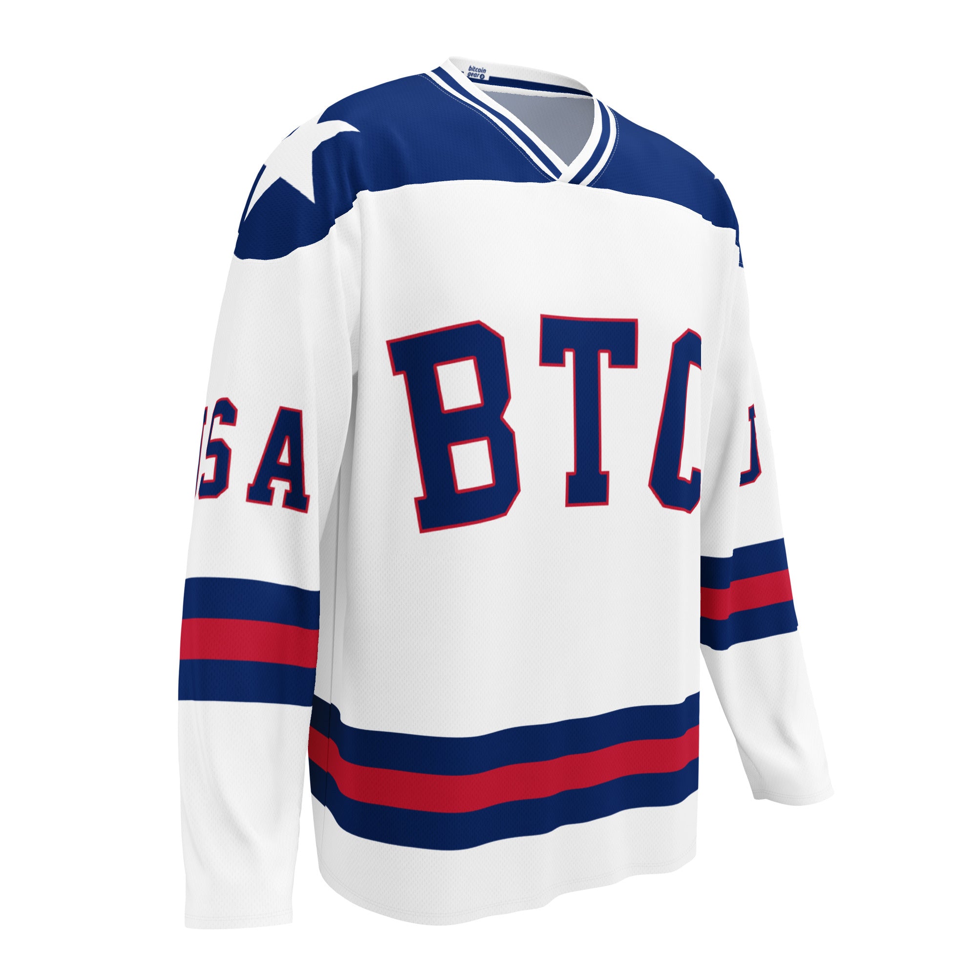 BTC USA Satoshi Nakamoto Hockey Jersey - 21 Million - Bitcoin Merchandise - Bitcoin Jersey