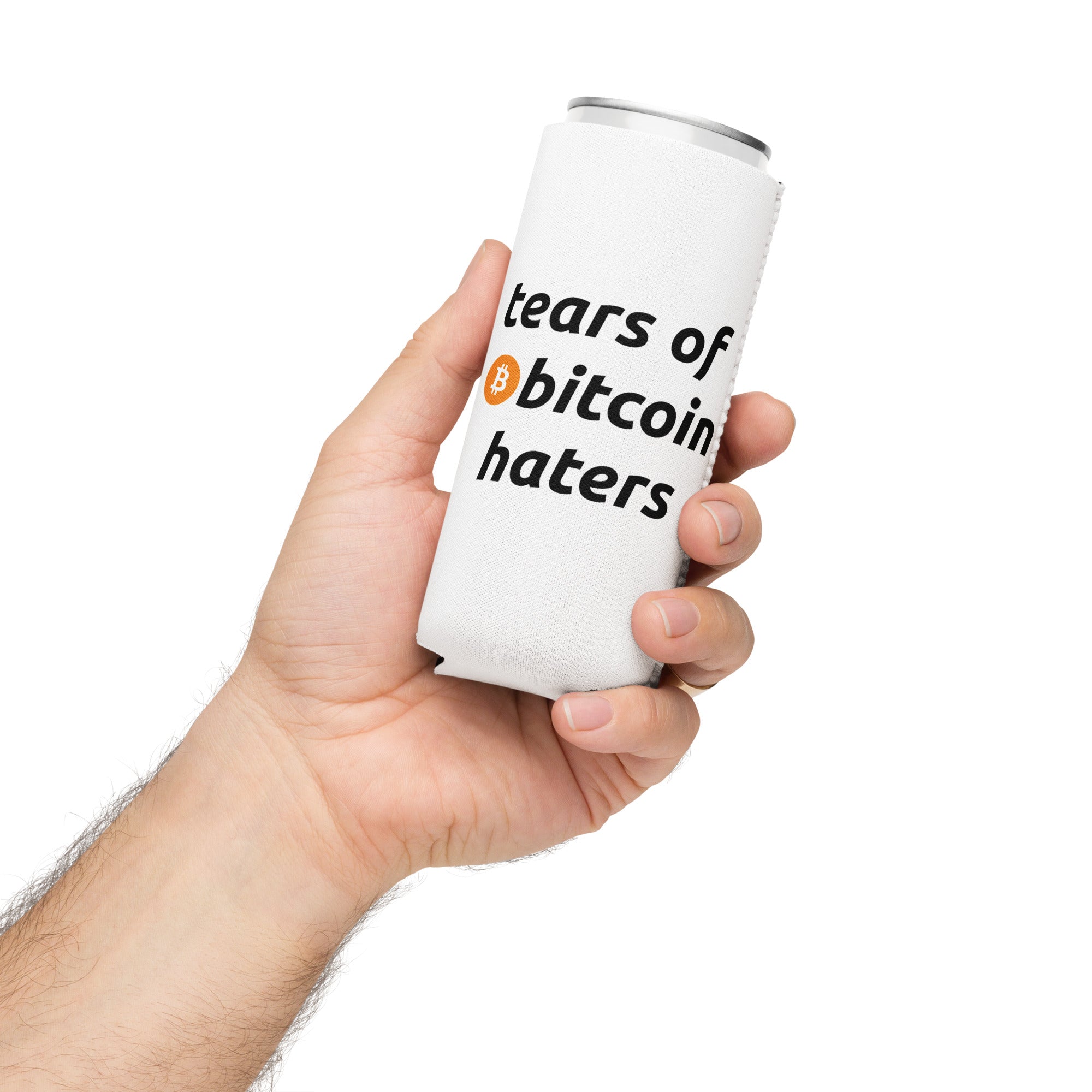 Bitcoin Can Cooler - Bitcoin Can Sleeve - Tears Of Bitcoin Haters