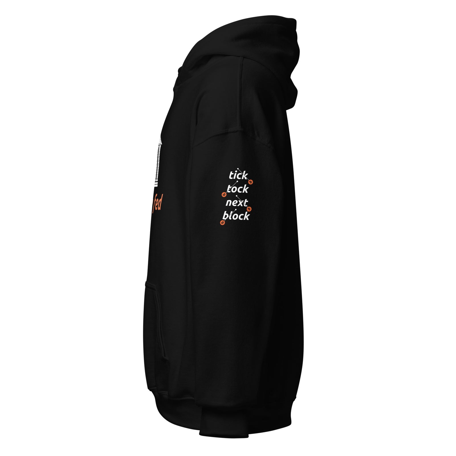 Black "End The Fed" Hoodie - Bitcoin Merchandise - Stack Sats - Tick Tock Next Block