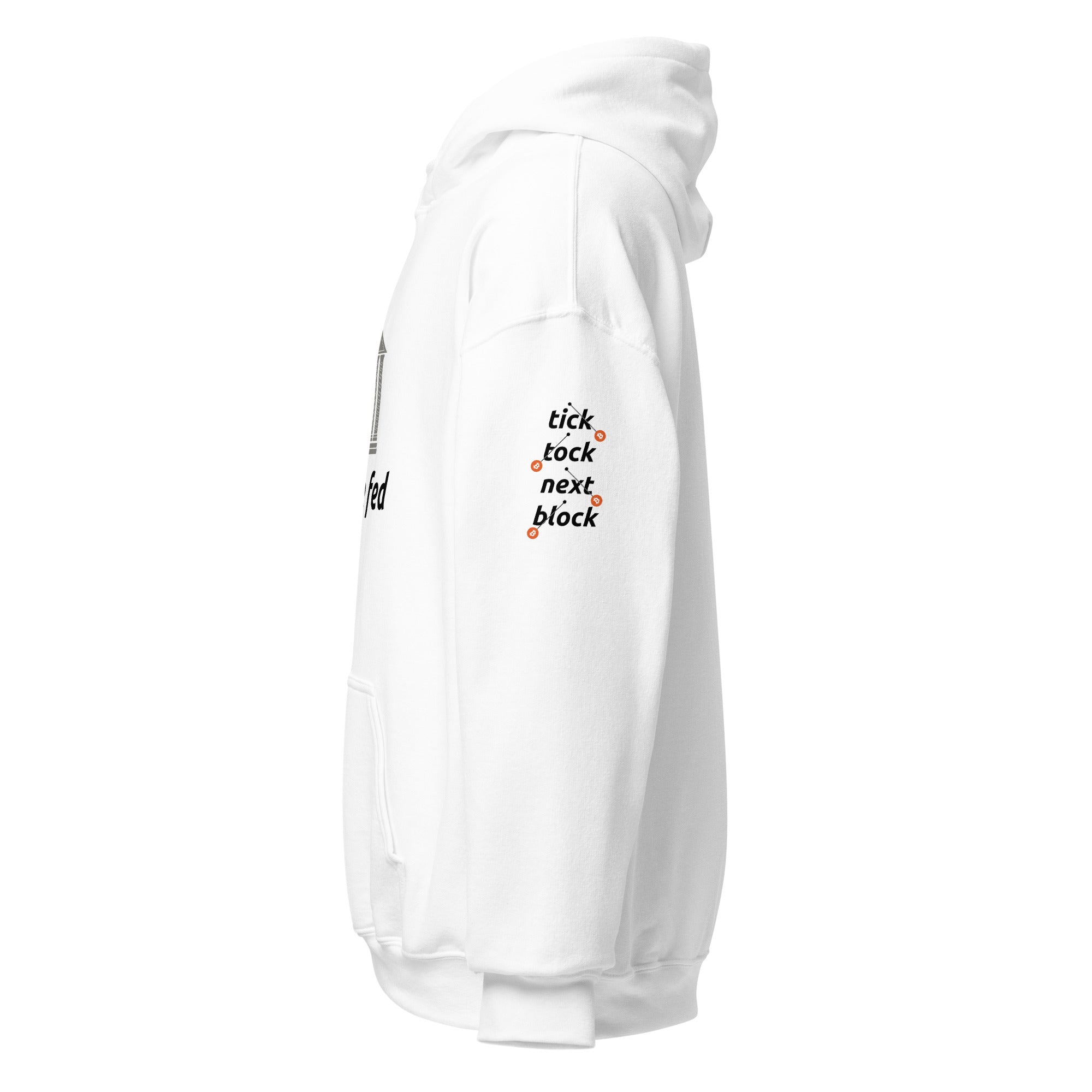 White End The Fed Hoodie - Bitcoin Merchandise - Stack Sats - Tick Tock Next Block