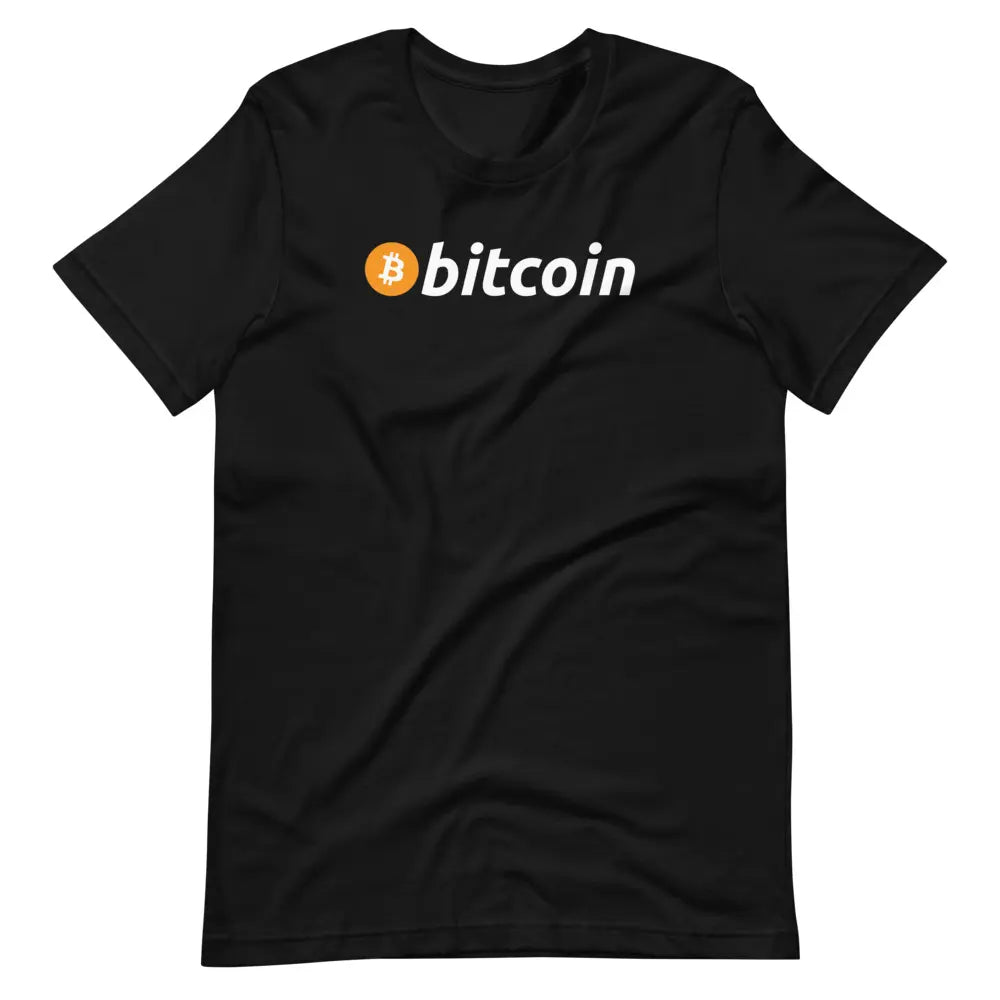 Bitcoin Shirt - Orange Bitcoin Symbol and white &quot;Bitcoin&quot; print