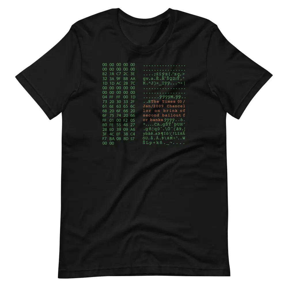 Genesis Block Unisex Bitcoin T-Shirt - Bitcoin Merchandise