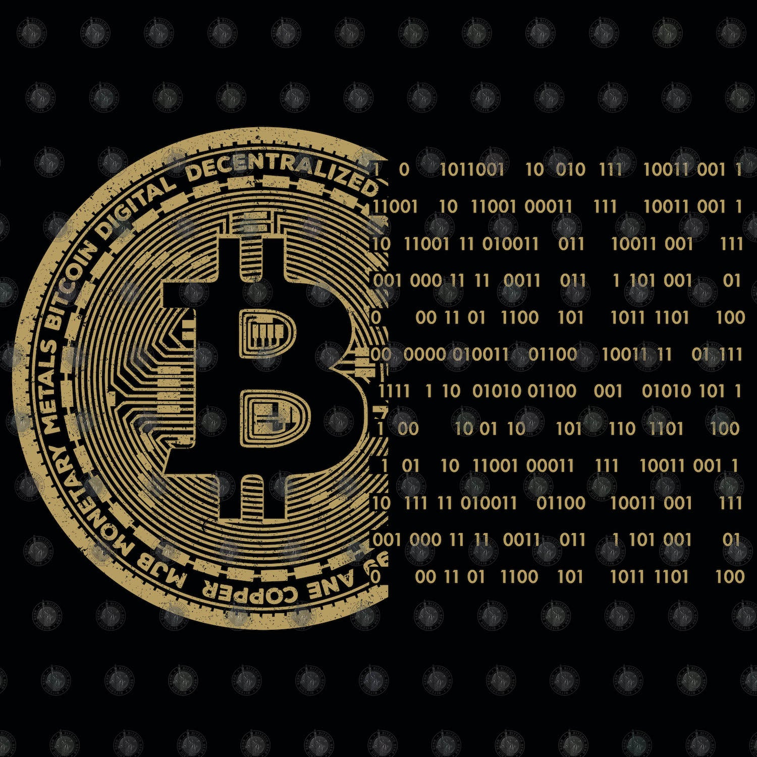 Gold Bitcoin Bits Hoodie