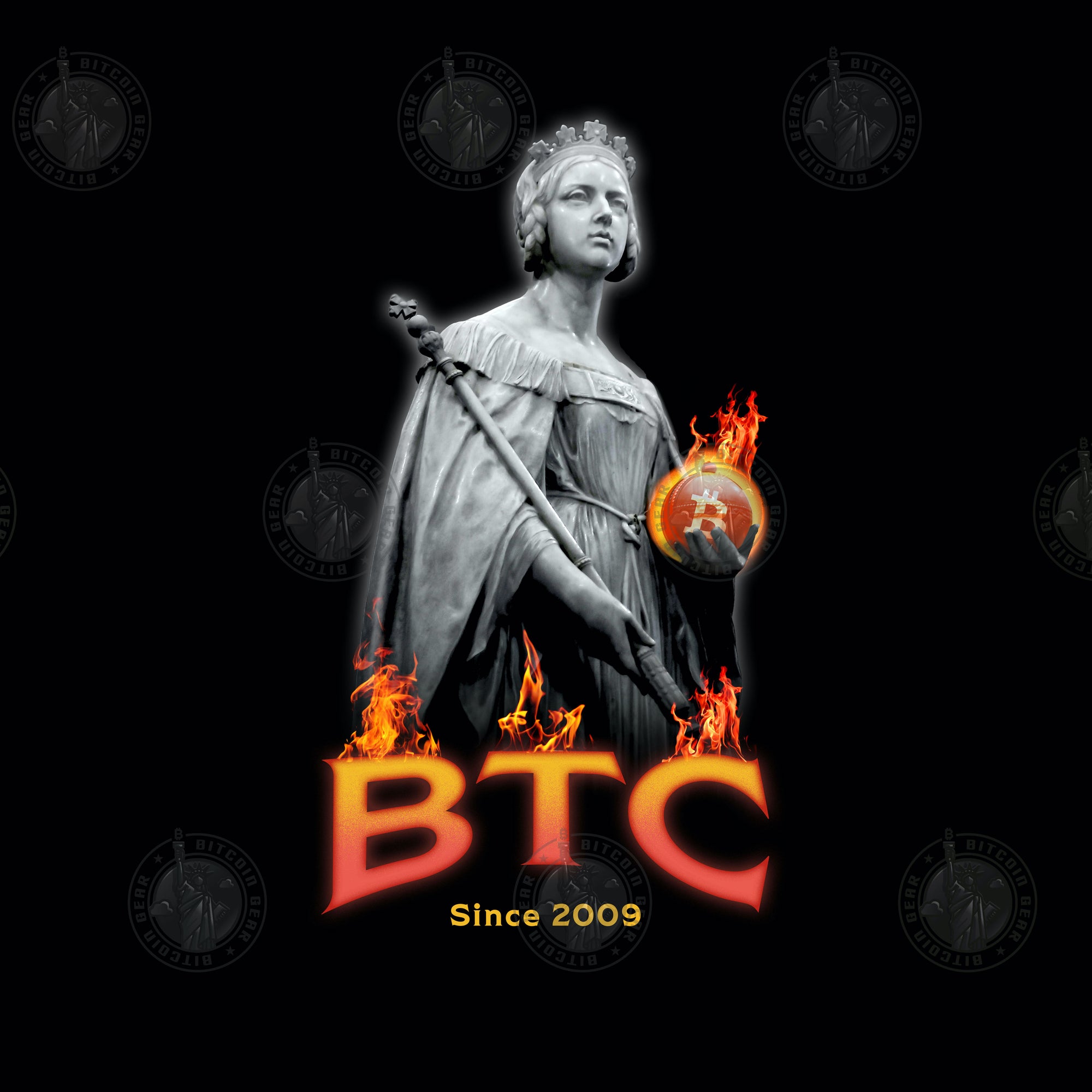 BTC Glowing Hot Black Unisex Bitcoin T-Shirt