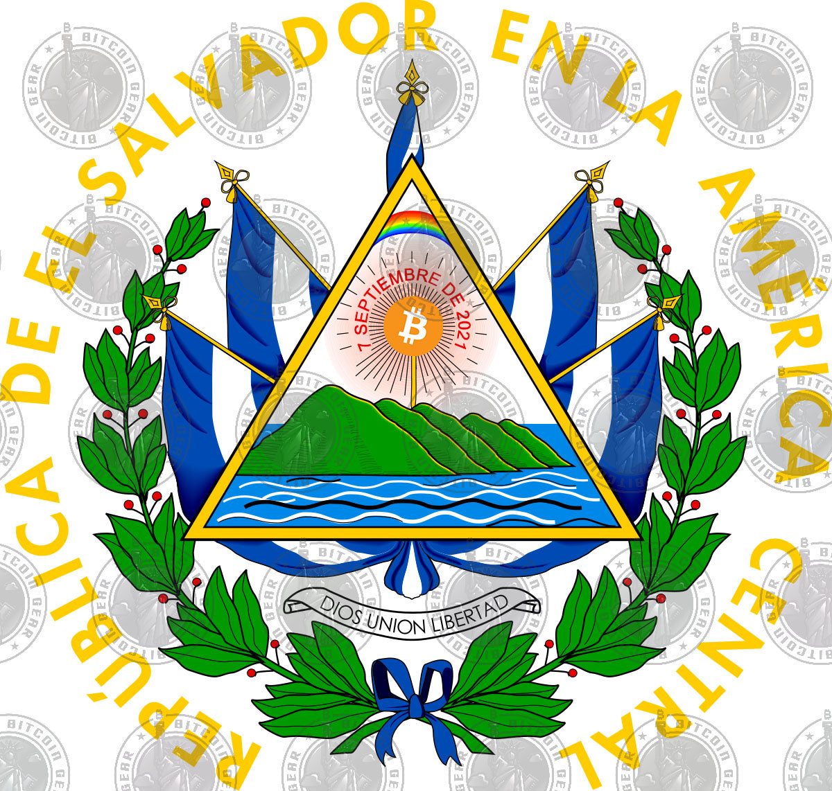 El Salvador Bitcoin Legal Tender Commemorative Hoodie⎜Chest and Back Design With Right Sleeve Print