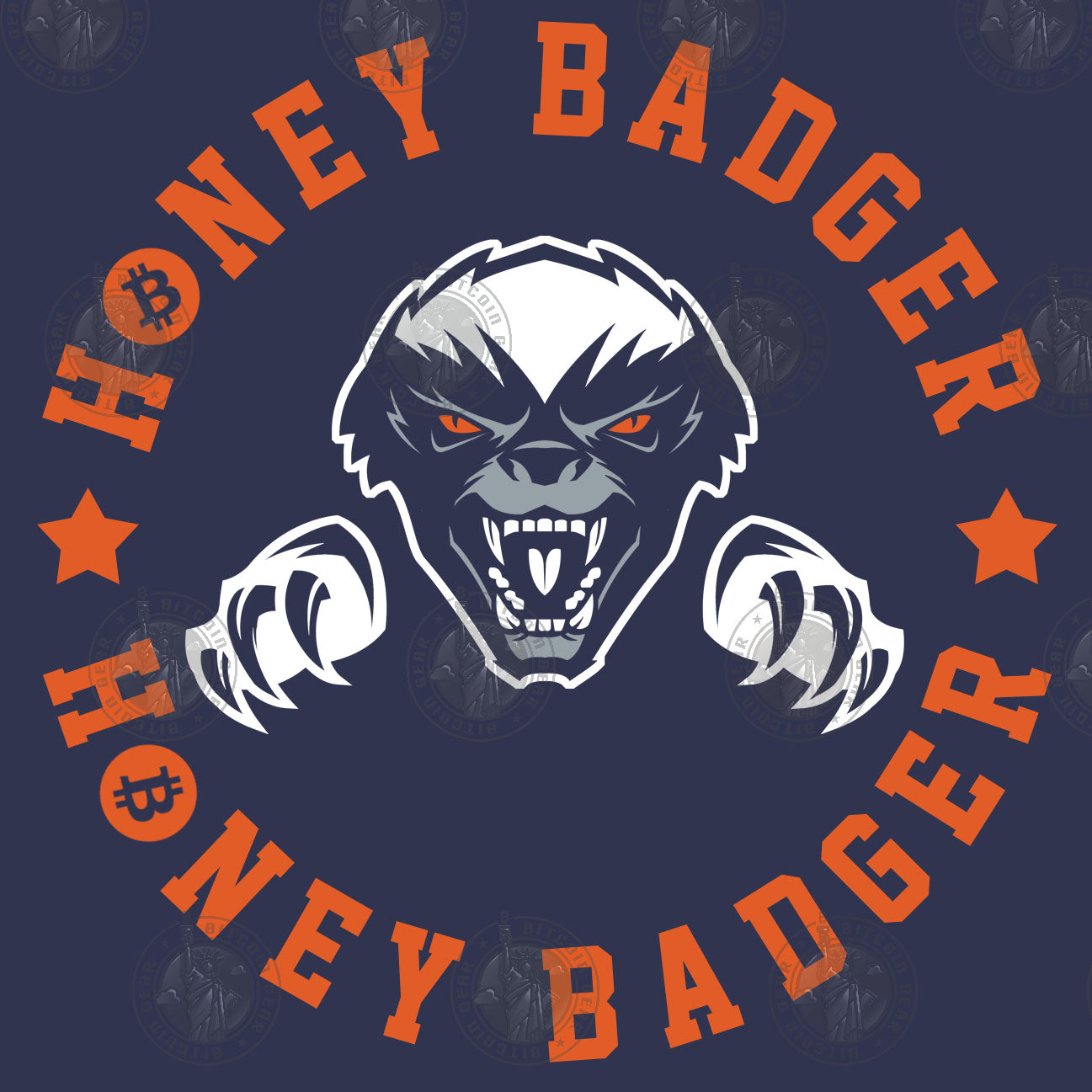 Honey Badger Chest Badge Unisex T-shirt With Backside "Honey Badger" Print