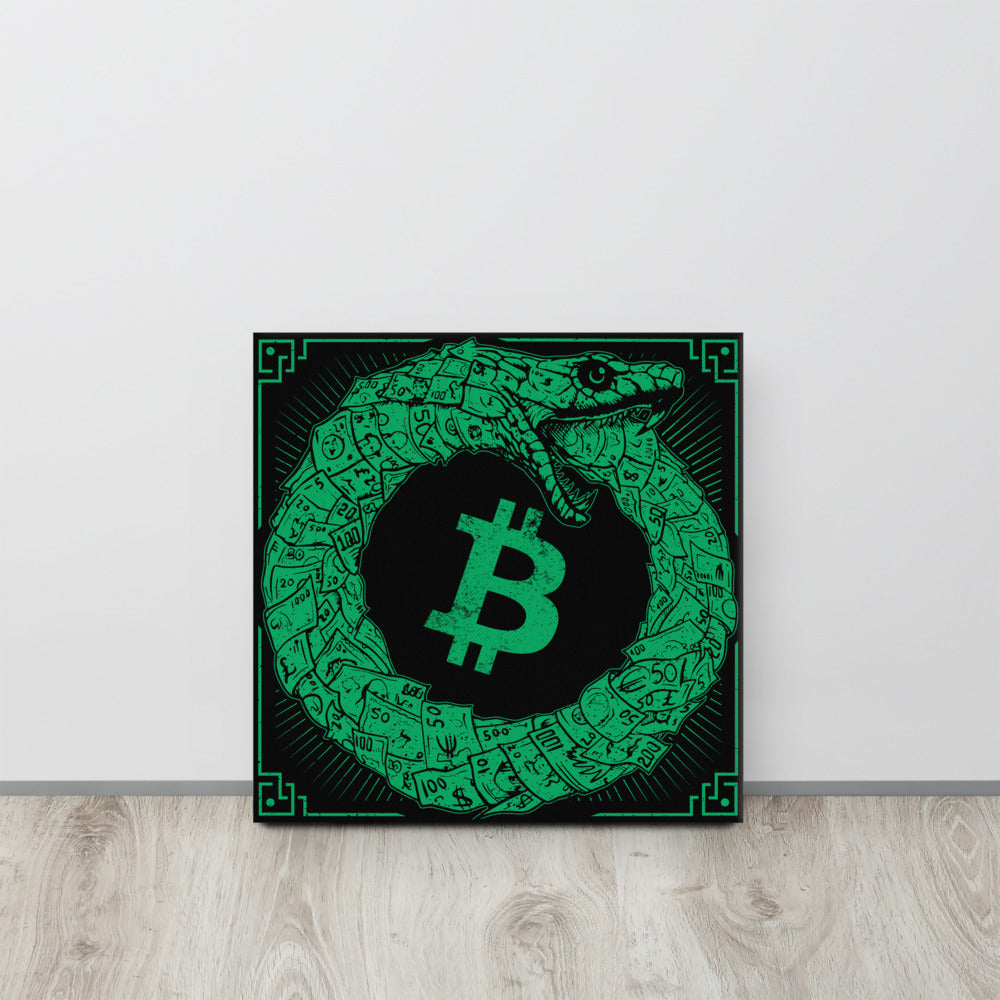 Infinite Fiat Money Regress Bitcoin Canvas - Bitcoin Print - Bitcoin Merch