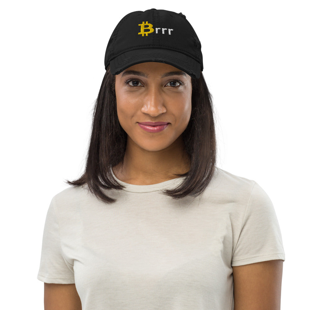 Money Printer Goes Brrr Distressed Bitcoin Hat