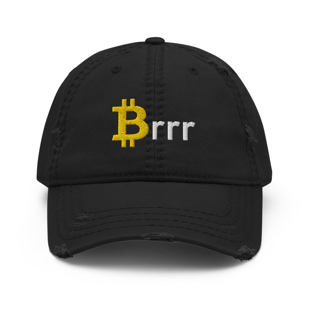 Money Printer Goes Brrr Distressed Bitcoin Hat