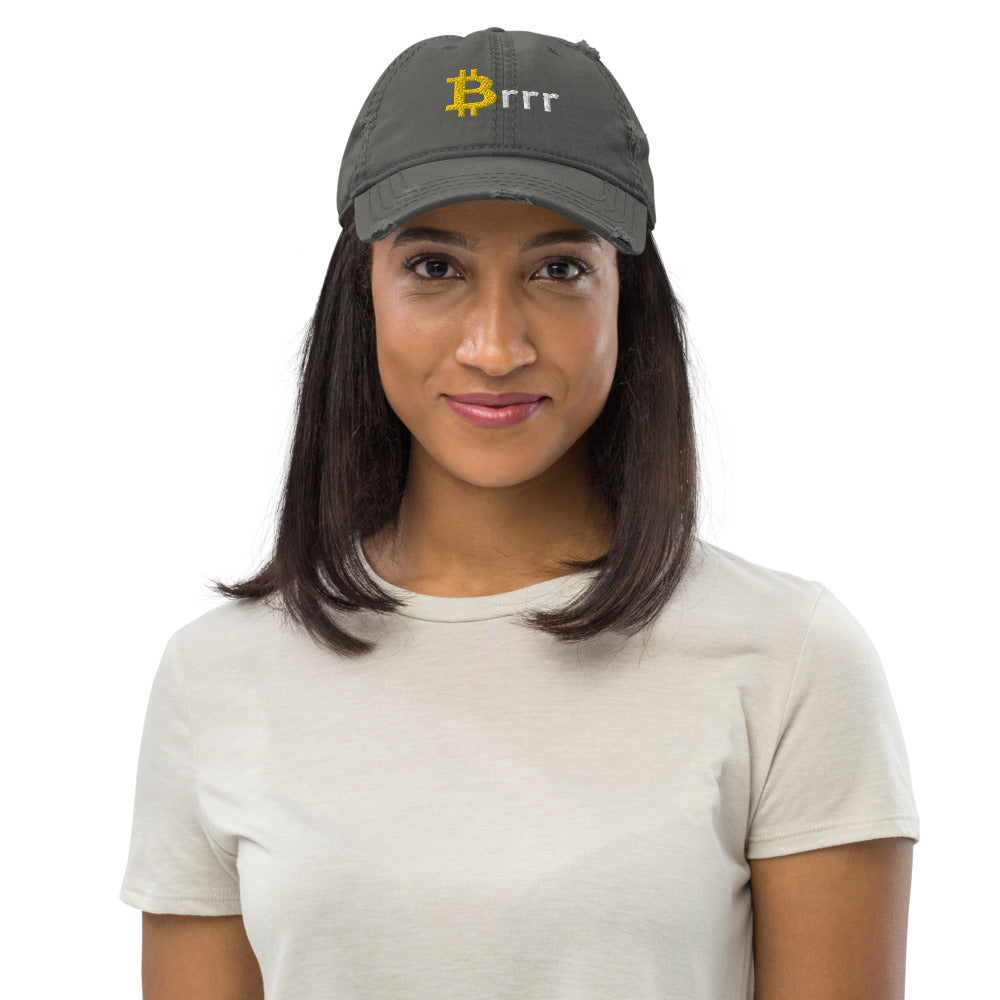 Money Printer Goes Brrr Distressed Bitcoin Hat