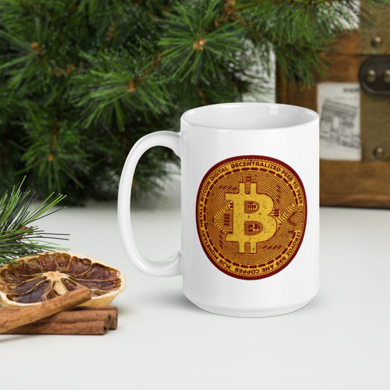 Bitcoin Coin Coffee Mug - Bitcoin Merchandise - Coffee & Tea