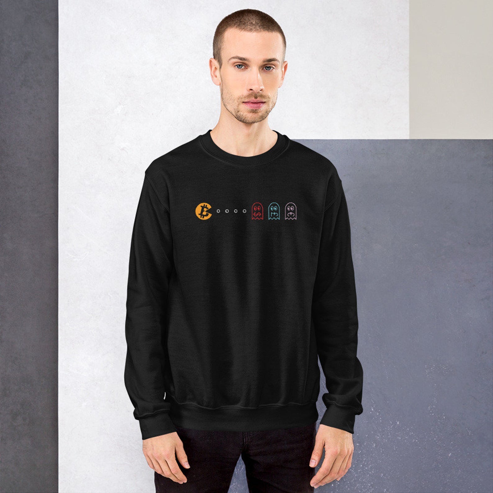 Bitcoin Pacman Unisex Sweatshirt - Bitcoin Merch - BTC