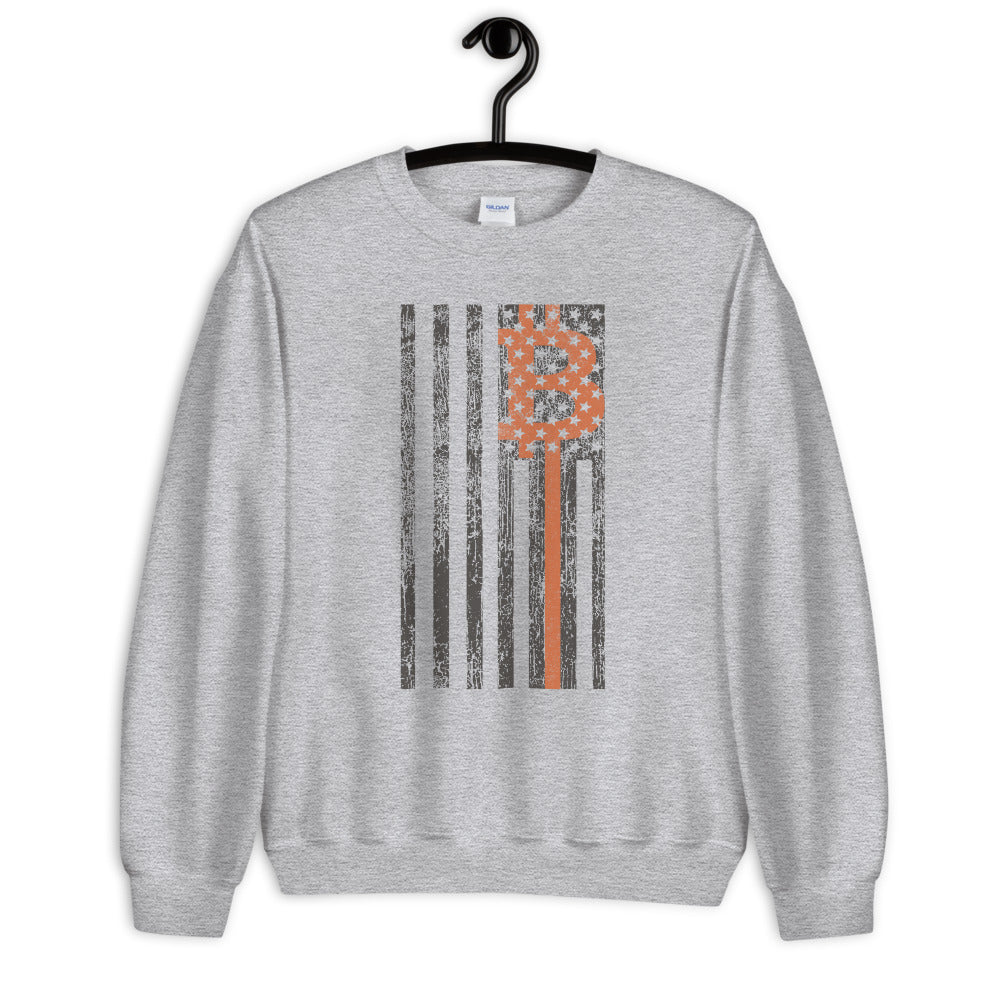 Vintage American Flag Bitcoin Sweatshirt