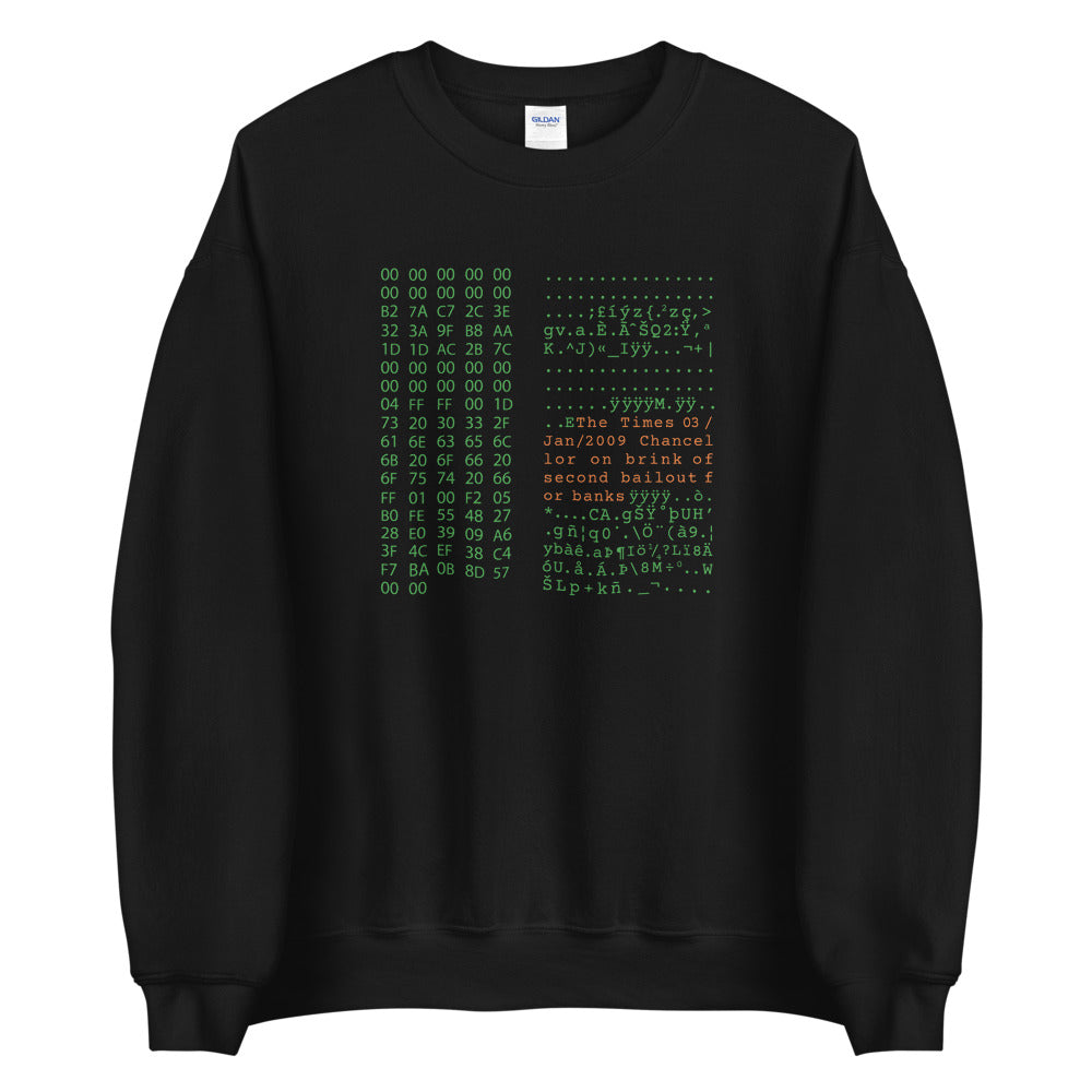 Genesis Block Unisex Bitcoin Sweatshirt