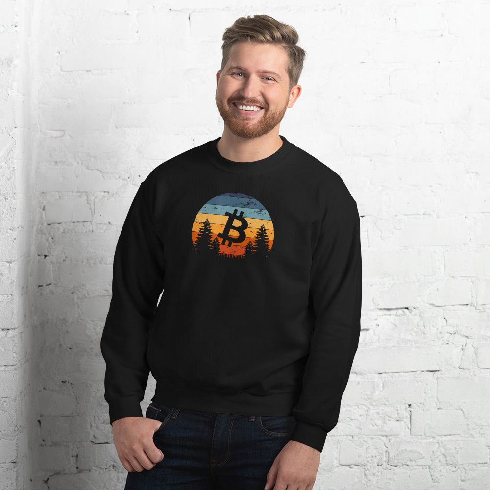 Vintage Bitcoin Sunset Unisex Sweatshirt - Bitcoin Merch