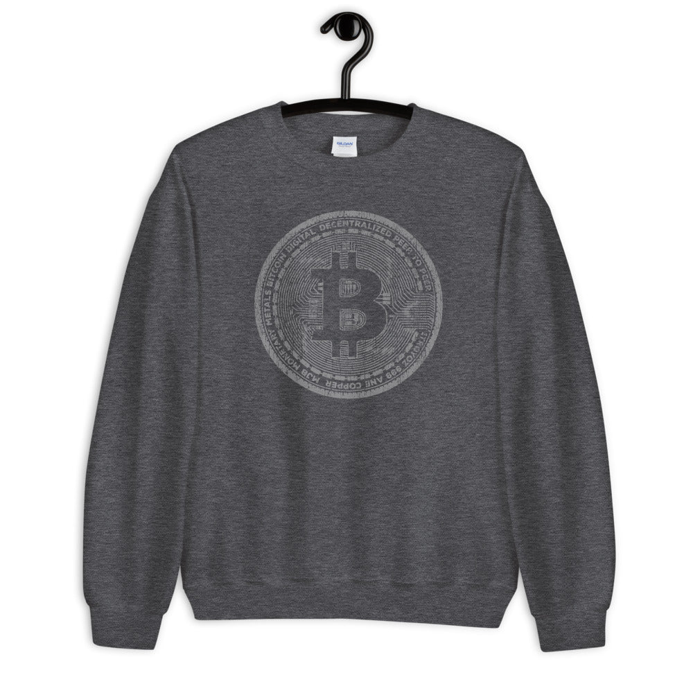 Distressed Bitcoin Coin Unisex Sweatshirt