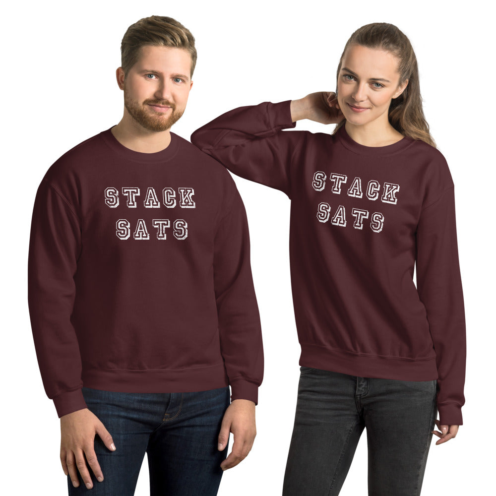 Stack Sats Everyday Sweatshirt | Front and Back Design - Bitcoin Merch