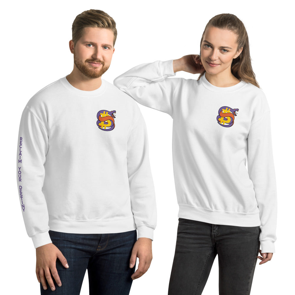 Self Sovereignty Bitcoin Sweatshirt With Right Sleeve Print