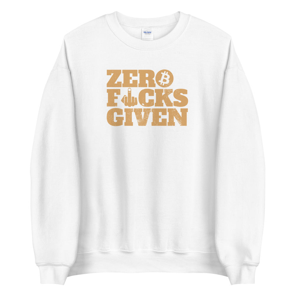 Vintage Zero Fucks Given Unisex Bitcoin Sweatshirt - Distressed Design - Bitcoin Merch - Hodl BTC