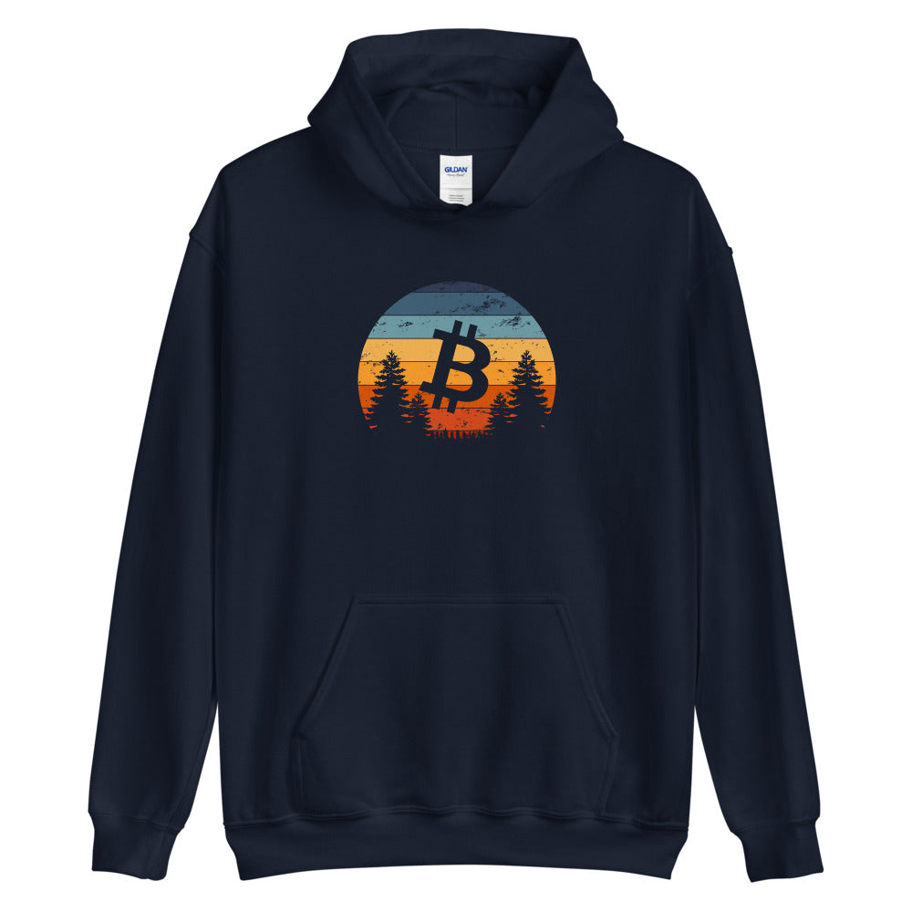 Vintage Bitcoin Sunset Unisex Hoodie - Bitcoin Merch