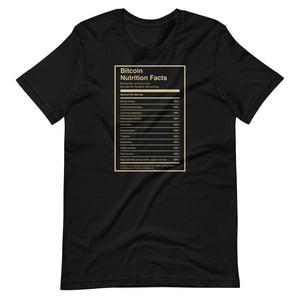 Bitcoin Nutrition Facts T-Shirt - Bitcoin Merchandise - Bitcoin Clothing