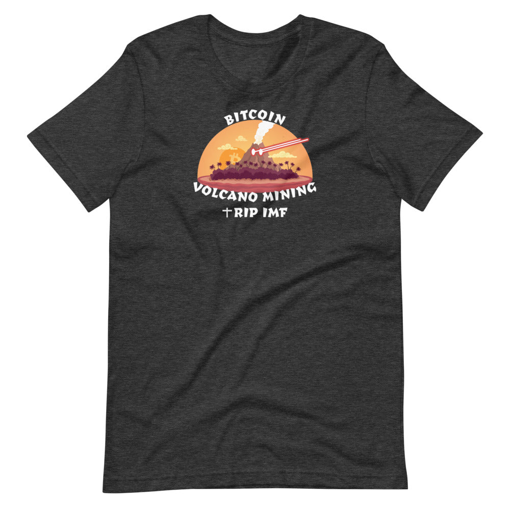 Bitcoin Volcano Mining Laser Eyes T-Shirt