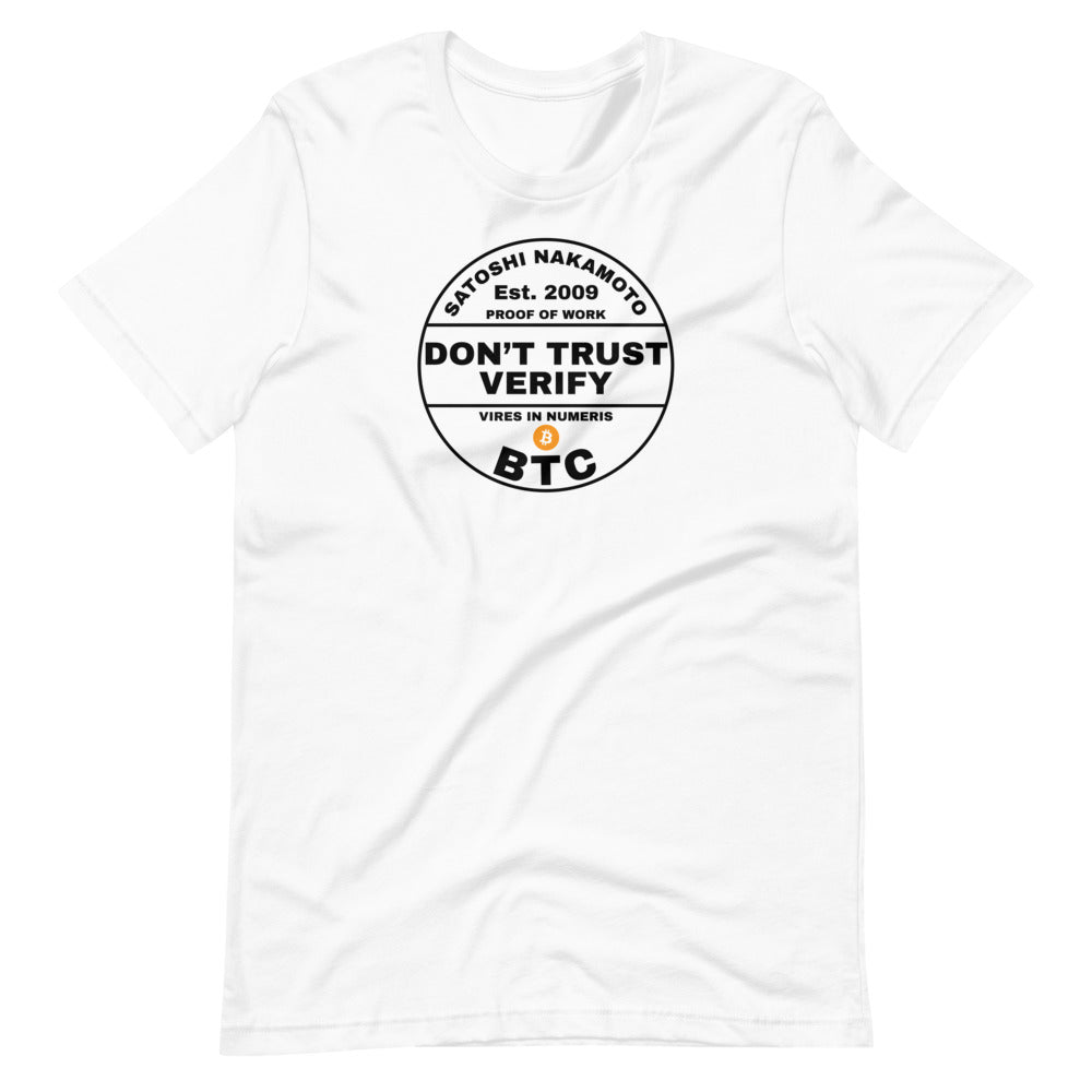 Don't Trust Verify T-Shirt - Bitcoin Shirt - Bitcoin Clothing - Bitcoin Merch