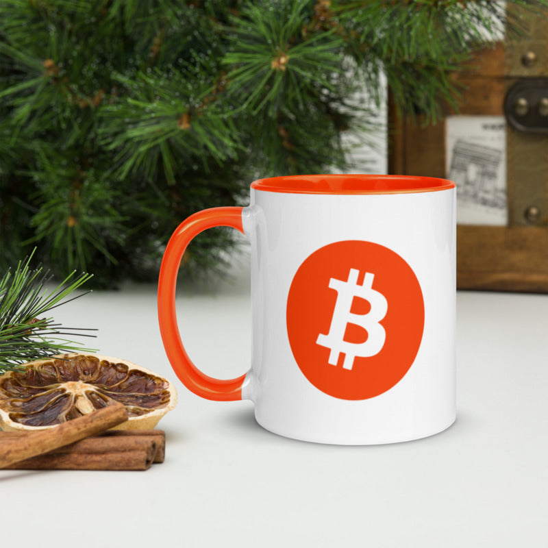Orange Bitcoin Symbol Magic Mug - 11 oz. - Bitcoin Mug - Bitcoin Merchandise