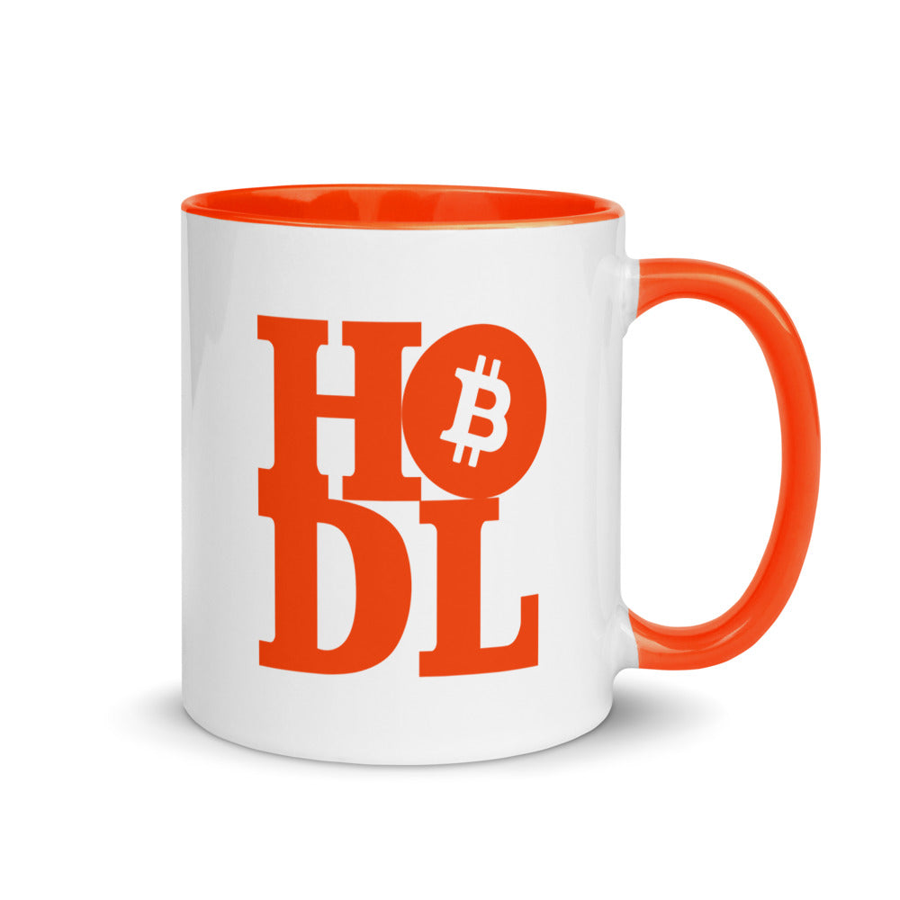 Bitcoin Mug - Orange Bitcoin Hodl &quot;Hold On For Dear Life&quot; Magic Mug - 11 oz. - Coffee Tea