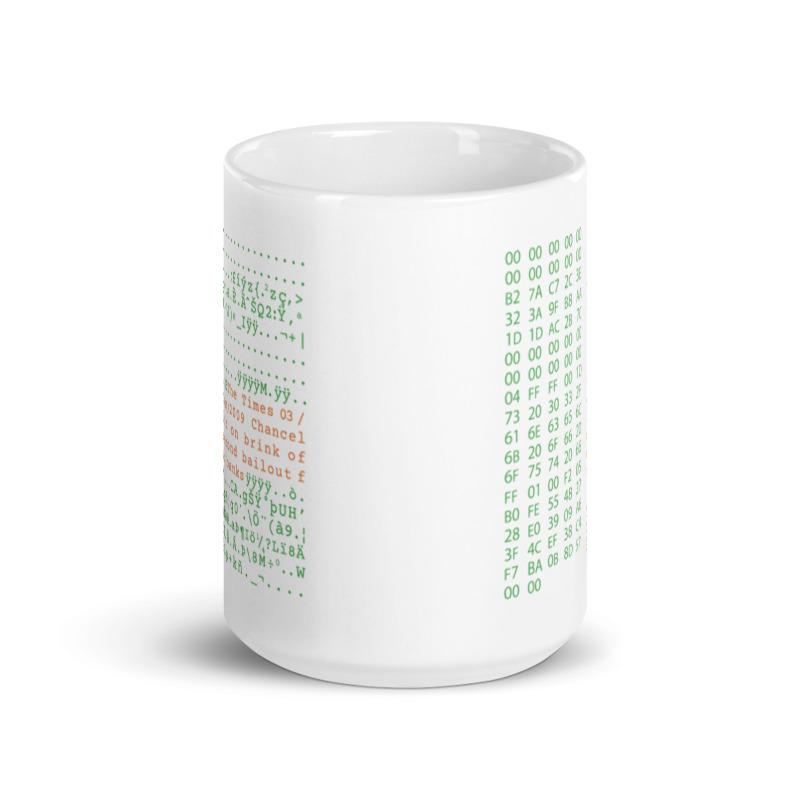 Genesis Block Bitcoin Mug - Bitcoin Merchandise - BTC Coffee and Tea Mug