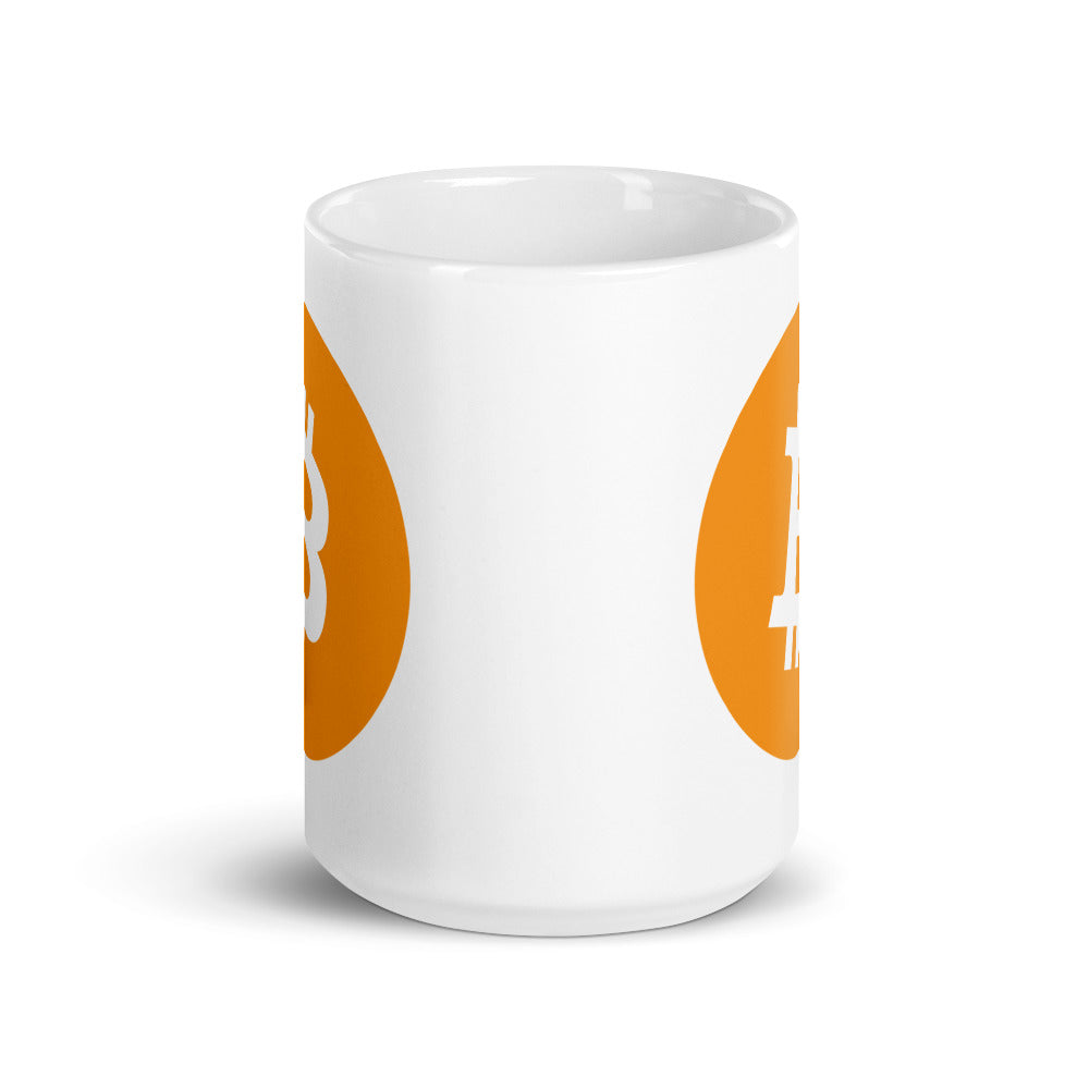 Bitcoin Classic White Glossy Mug - 15 oz. - Coffee Mug - Tea