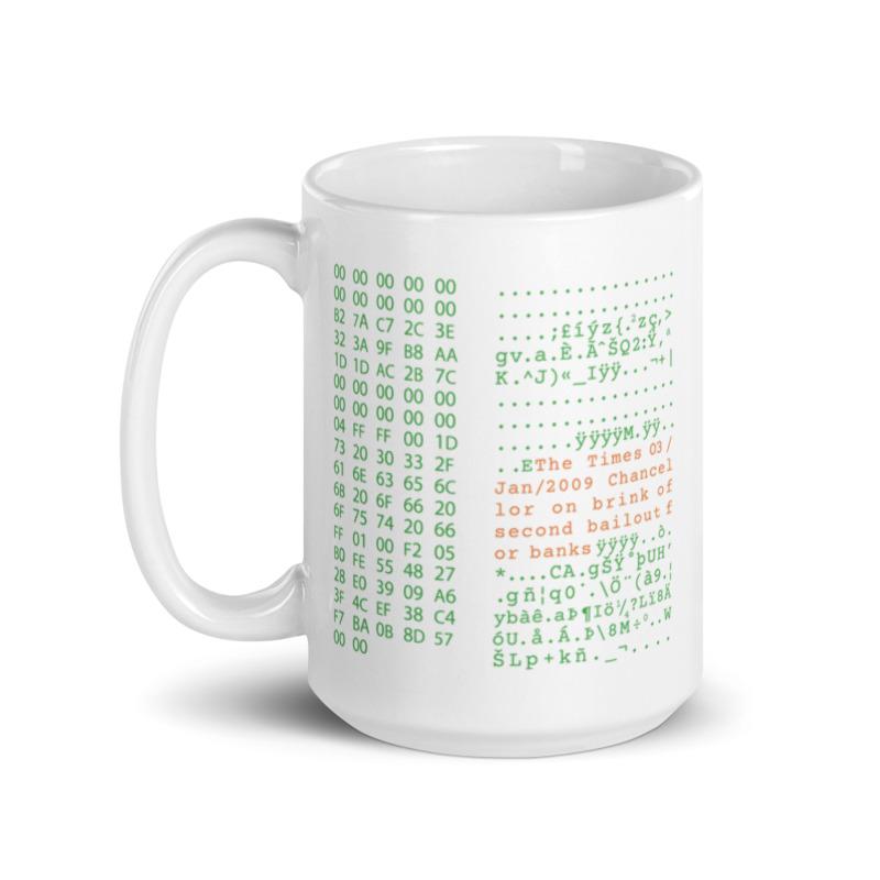 Genesis Block Bitcoin Mug - Bitcoin Merchandise - BTC Coffee and Tea Mug